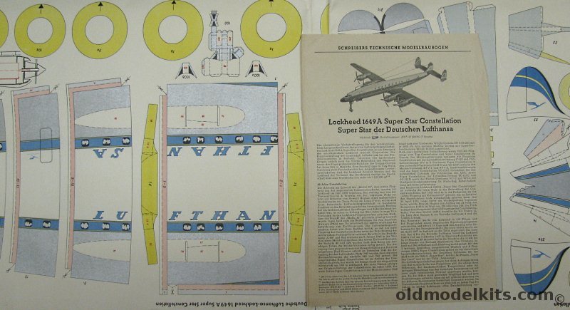 Schreiber-Bogen 1/50 Lockheed 1649A Super Constellation - Lufthansa Cardstock Kit, JFS-07989-95 plastic model kit